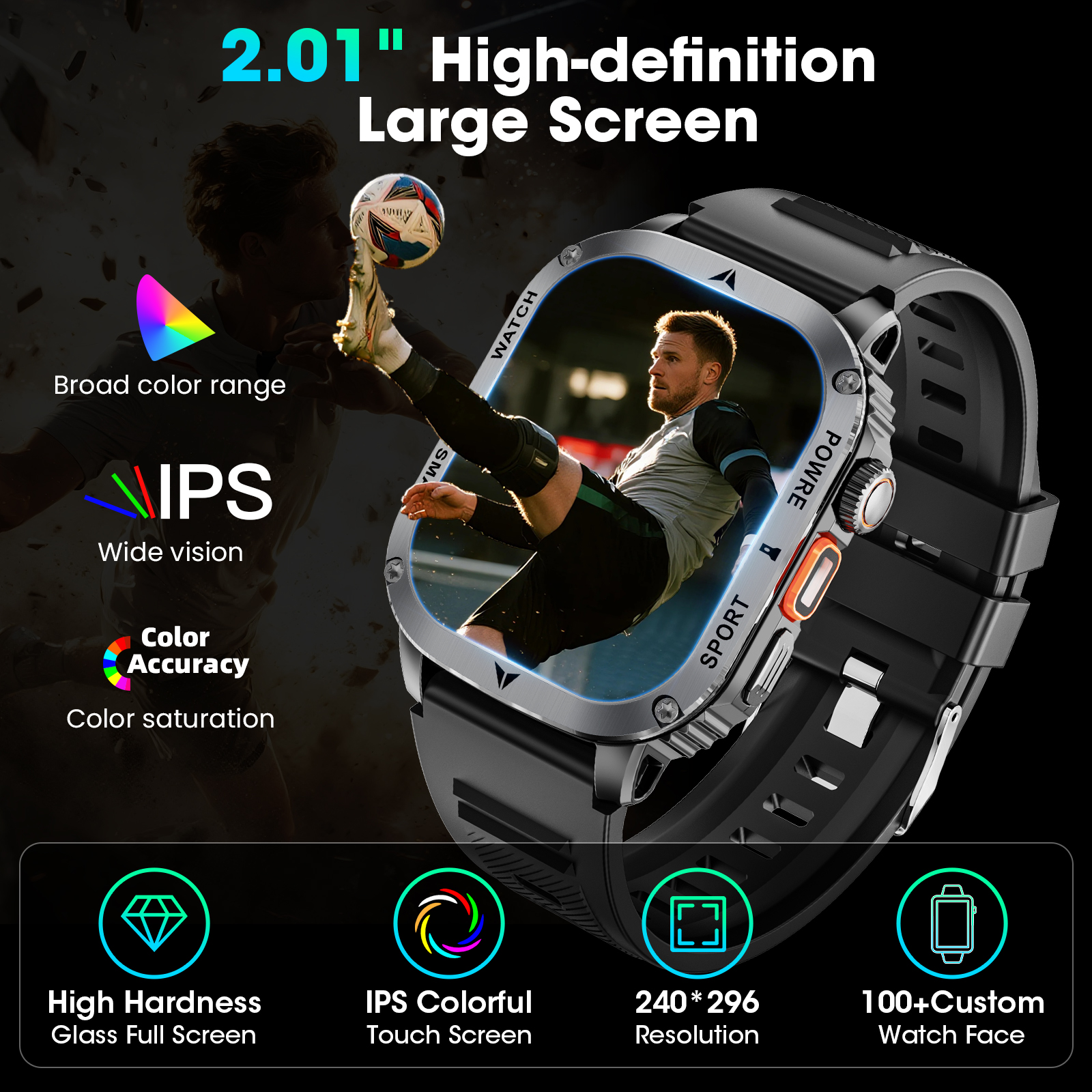 Haulvean 2.01" Military Smart Watch for Men photo 2