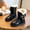 Black, variant on LvhaoGJOB Girls' Faux Fur Lined Snow Boots with Non-Slip Sole and Warm & Cozy