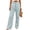 A443-Green, variant on Wide Leg Pants for Women Striped Cotton Pants High Waisted with Button Closure and Pockets Casual Trousers