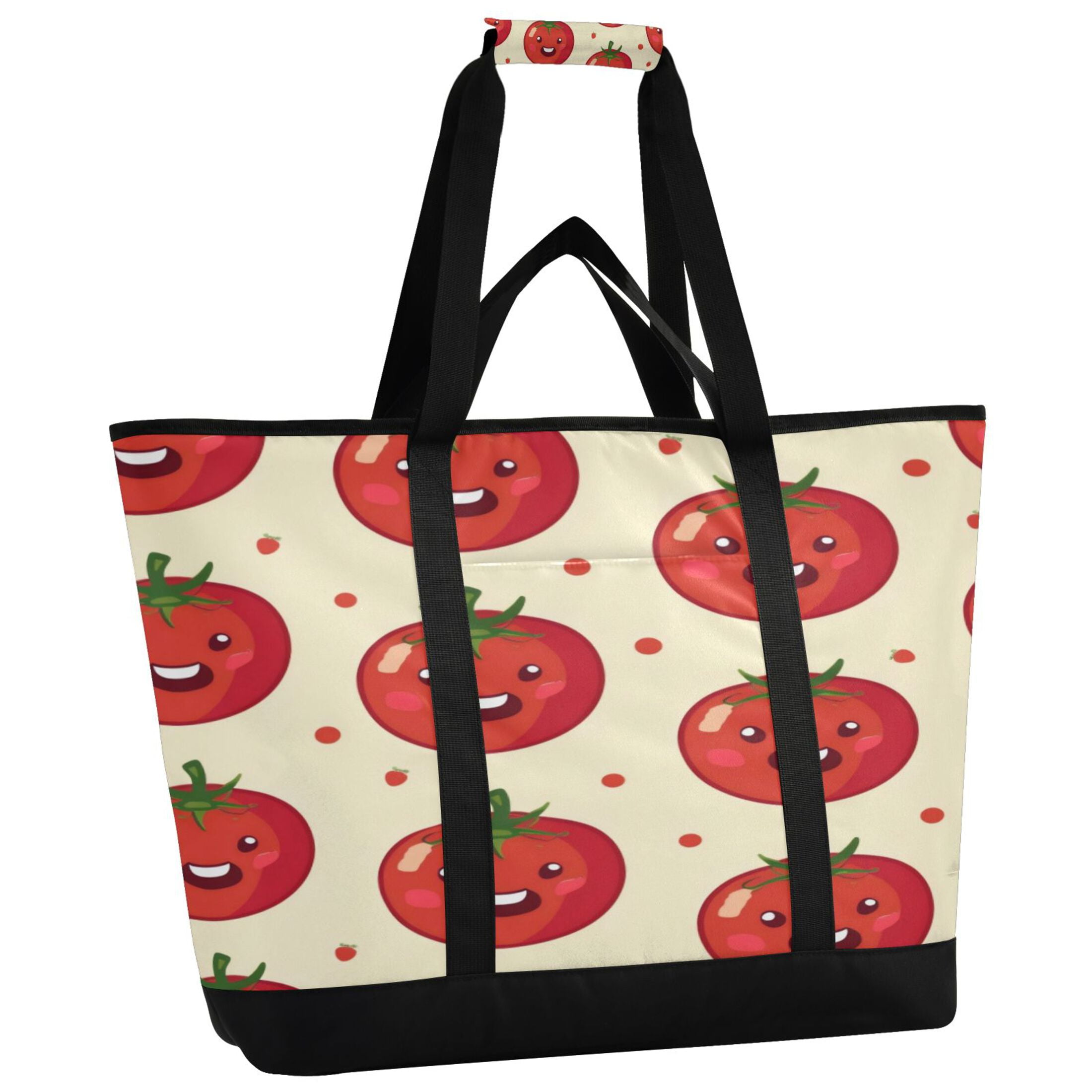 Large Hand-held Ice Pack Picnic Bag Insulation and Refrigeration Suitable for Shopping Picnics and Camping Lovely Tomato