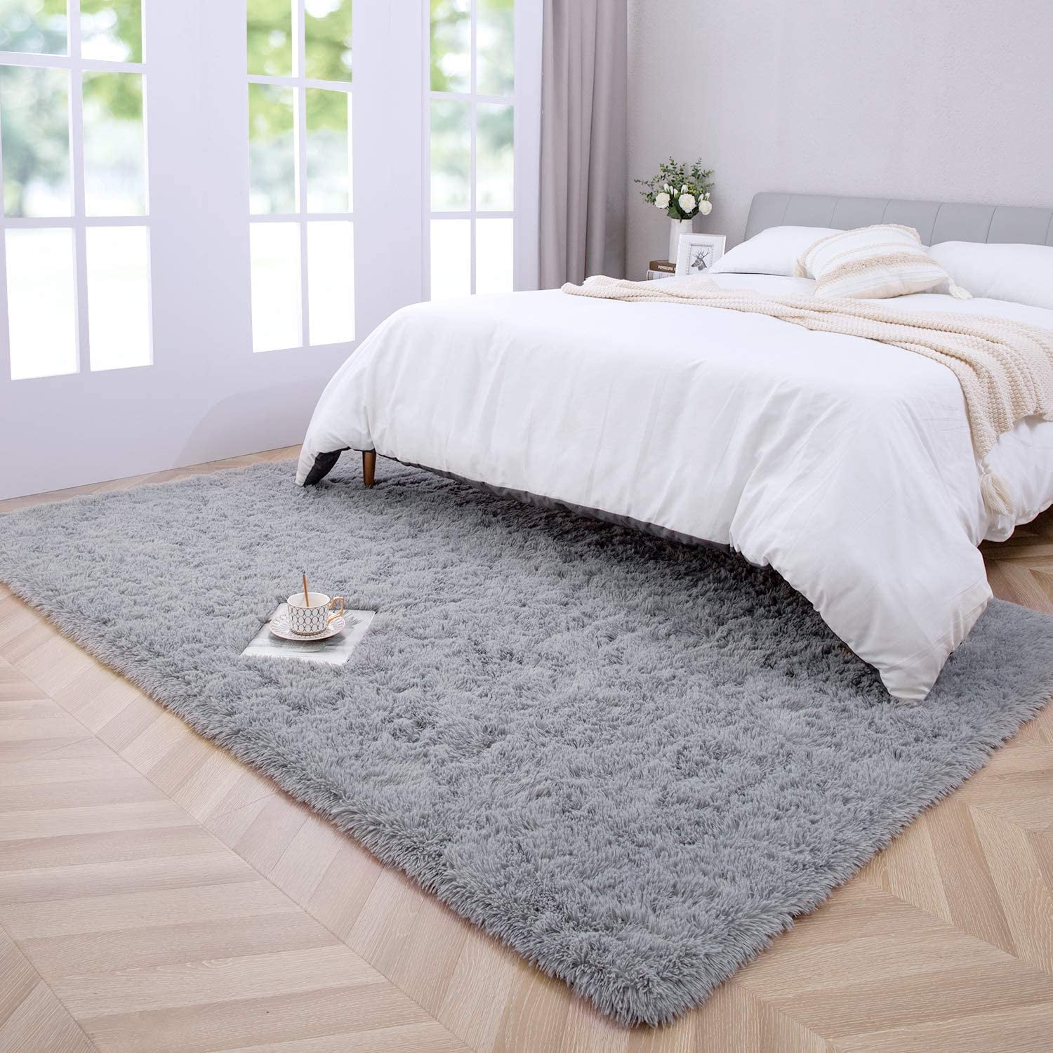 Noahas Luxury Fluffy Rugs Ultra Soft Shag Rug for Bedroom Living Room Kids Room, Children,6'x9',Gray