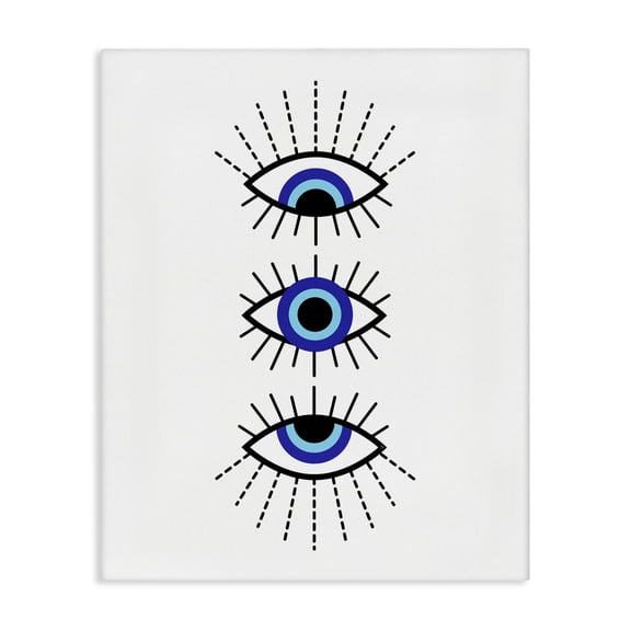 Stupell Industries Eclectic Three Evil Eyes Pattern Canvas Art, 16 x 20, by Martina Pavlova