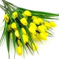 thumbnail image 5 of Outdoor Artificial Tulips Fake Flowers UV Resistant Faux Plastic Greenery Shrubs Plants for Home Outside Garden Porch Window Farmhouse Decor (Yellow), 5 of 5