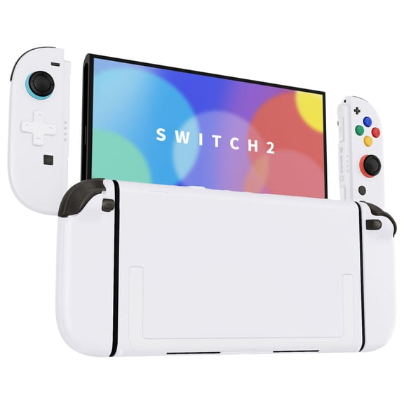 eXtremeRate DIY Replacement Shell Buttons (D-Pad Ver) for Nintendo Switch 2, Full Set Rear Back Plate Controller Housing Buttons for Joycon 2 - Deluxe Version - White