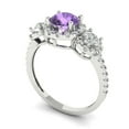 thumbnail image 2 of 1.46 ct Round Cut Simulated Alexandrite Three-Stone Engagement Ring for Women in 18K White Gold, 2 of 5