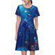 thumbnail image 1 of Easygdp Deep Sea Glowing Fishes para Vestido Transpirable de Mujer, Vestido Suelto de Manga Corta con Pliegues y Bolsillos para el Verano, 1 of 6