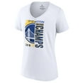 thumbnail image 2 of Women's Fanatics White Golden State Warriors 2022 Western Conference Champions Plus Size Locker Room V-Neck T-Shirt, 2 of 4