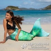 Fin Fun Limited Edition Mermaid Tail for Swimming for Girls and Kids with Monofin, 10, Island Opal