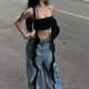 thumbnail image 1 of Shrunken Streamer Halter Top Niche Design Hot Girl Cropped Crop Top T-Shirt, 1 of 6