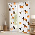 thumbnail image 3 of Homewish Cute Hot Dog Dachshund Blackout Curtains,Cartoon Pet Themed Curtains Pack of 2 (42x84 Each),White, 3 of 6