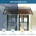 thumbnail image 3 of 80" x 40" Door Window Awning Exterior, Polycarbonate Cover Entry Door Outdoor Patio Awning Canopy, Front Door Overhang Awning for Sun Shutter, UV, Rain and Snow Protection, Hollow Sheet (Brown Board), 3 of 10