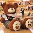thumbnail image 1 of Oso de peluche de alta calidad con mochila para niñas, muñeco de oso de peluche suave de 80cm/100cm, 4 colores, regalobrown-white100cm Fivean unisex, 1 of 2
