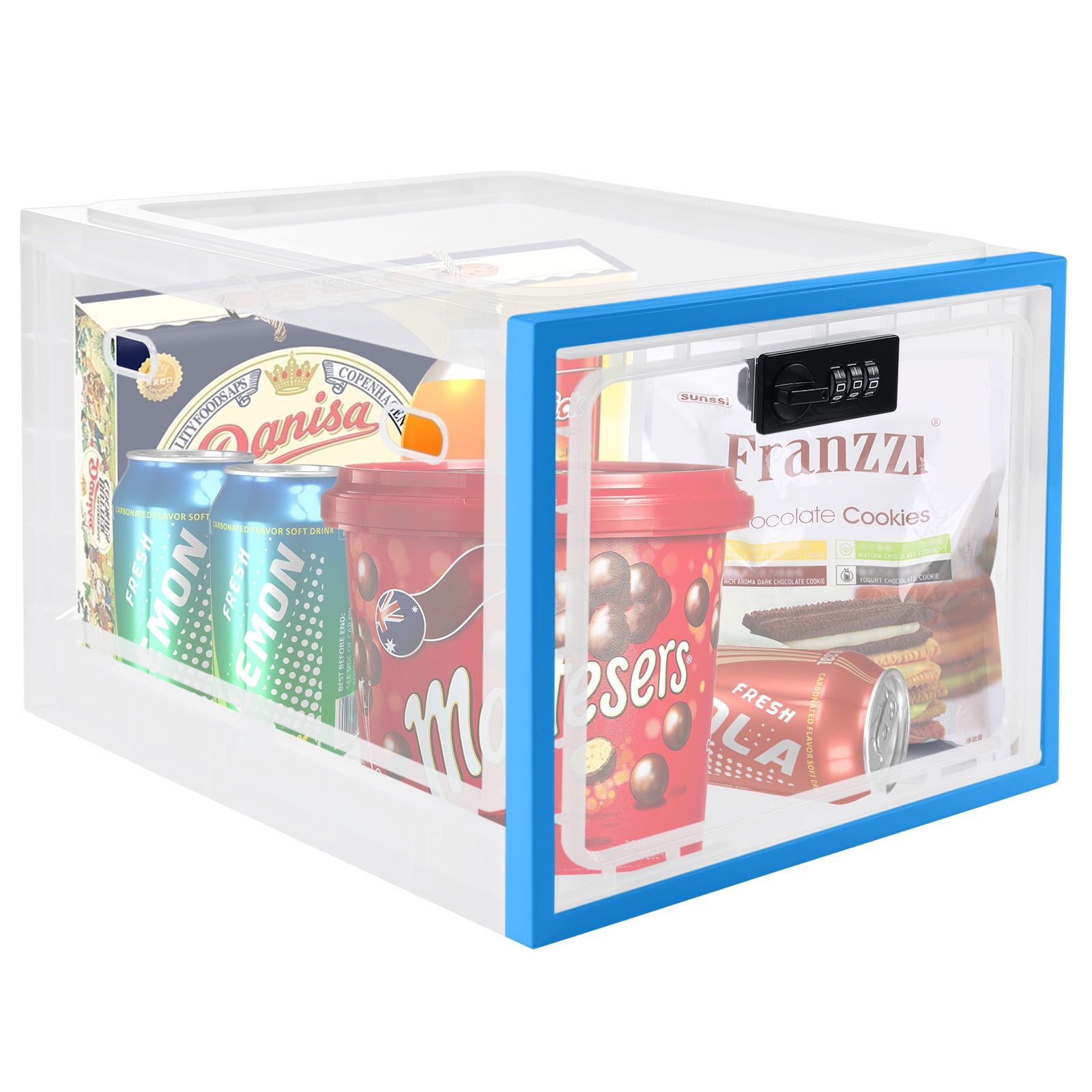 Refrigerator Food Transparent Storage Box With Combination Lock Medicine Box  Compact Sanitary Mobile Phone Tablet Password