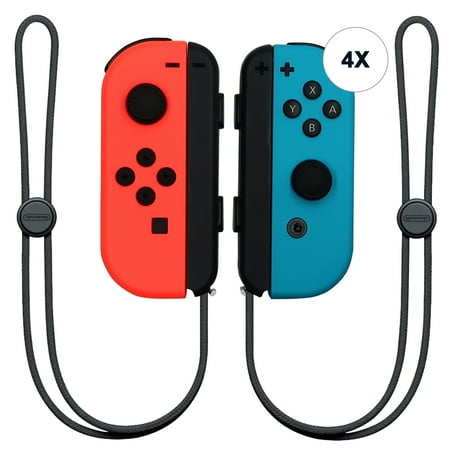 4x Nintendo Switch Joy-Con Controllers (Neon Red/ Neon Blue)