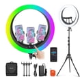thumbnail image 1 of Anillo de luz LED Neewer RP19C, 19 cm, RGB, 42 W, con soporte y 3 soportes, 1 of 8