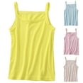 thumbnail image 4 of Odeerbi Baby Girls Clothes Toddler Outfit Summer Sweat-absorbing Breathable Stretch Bottoming Camisole Top Yellow, 4 of 4