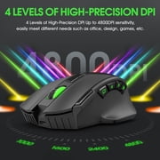 Wireless Gaming Mouse, 16000 DPI Adjustable, Bluetooth 5.2 & 2.4GHz Dual Mode, Lightweight, 10 Buttons, RGB Lighting, for PC Gaming & Office, Muzpu (Black)