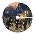 thumbnail image 3 of Halloween Black Cat Pumpkin Lights Christmas Tree Skirt Stand Mat Waterproof Floor Protection Mat for Holiday Decoration, 3 of 6