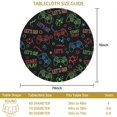 thumbnail image 3 of Game Controller Black Pattern Round Tablecloth 70"x70", Wrinkle Resistant Wipeable Table Cover for Kitchen Dining Room Picnic Patio and Party, 3 of 6