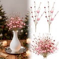 thumbnail image 2 of Valentines Day Artificial Heart Flowers Berry Stems, Ngxiha 2Pc Red Pink White Heart Shaped Valentines Picks for Wedding Anniversary Vase Filler Valentine Decorations for Home Party, 2 of 9