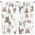 thumbnail image 3 of Western Cowboy Curtains,Wild West Rustic Farmhouse Cow Skull Desert Cactus Country Window Drapes Treatments for Bedroom Kitchen 2 Panels,42x63in, 3 of 5