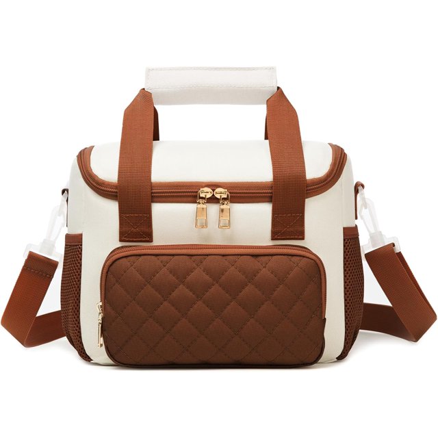 Sac à Lunch pour Femmes, Boîte à Lunch Isolée Spacieuse pour 2 Repas, Grands Sacs Fourre-Tout pour Adultes avec Poches pour Couverts et Sangle Réglable, Sac Isotherme Étanche et Durable pour Infirmière pour Travail École Pique-Nique Voyage Plage