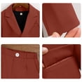 thumbnail image 4 of Odeerbi Mujeres Caballero Vestido Formal Traje Entallado Solapa Blazer Chaqueta + Traje Pantalones + Collar 3 Pcs Trajes de Boda Conjunto, 4 of 9