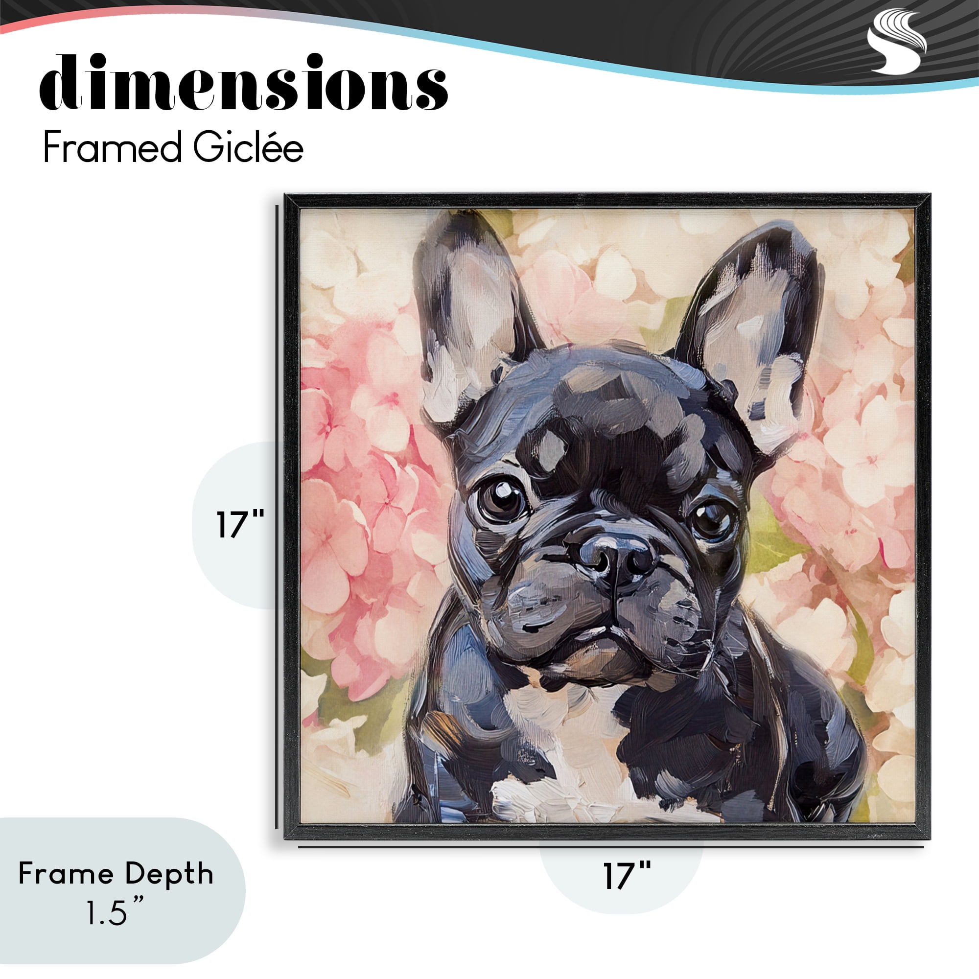Stupell Industries Sweetest Little Bulldog Black Framed Giclee Art, design by Tina LeCour