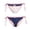 Panties, variant on Women's Hot Dog Reversible Bikini Set, Triangle Halter String High Cut Thong Reversible Bathing Suits, Flip from White Hot Dog Print to Blue Starry Sky (Panties, XXS)