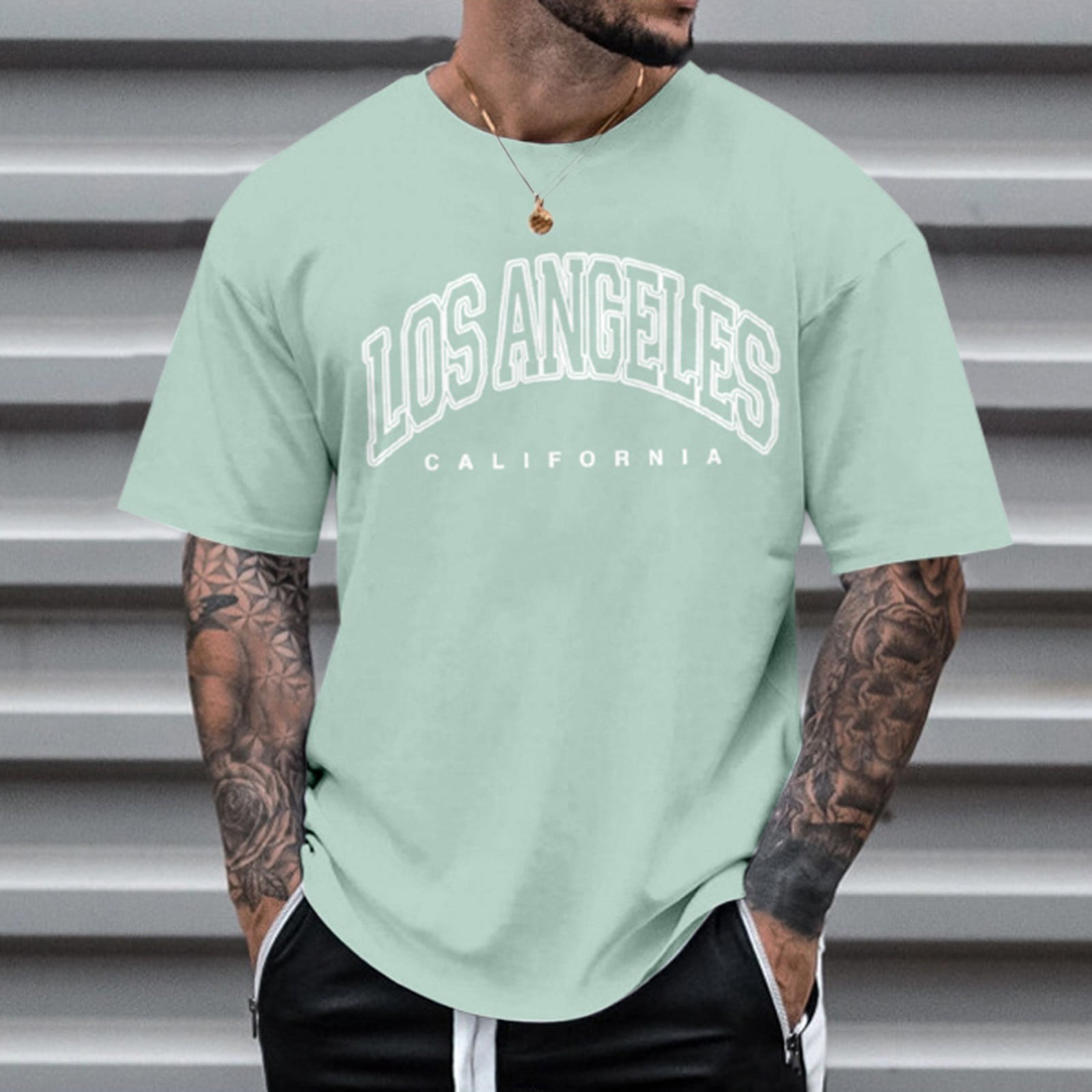 T-shirt Homme Manches Courtes Motif Arbre Liège | Col Rond, Polyester Léger | Pour L'été, La Plage, Style Décontracté - 9