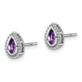 thumbnail image 6 of Auriga 14k White Gold Pear Amethyst Stud Earrings for Women, 6 of 6