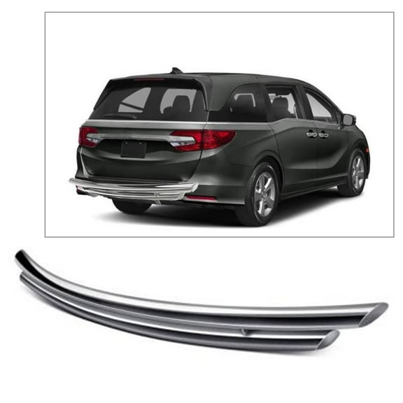 Black Horse Rear Bumper Guard Double Layer Stainless Steel Compatible with 2019-2022 Honda Odyssey-CRDL-HOH704S