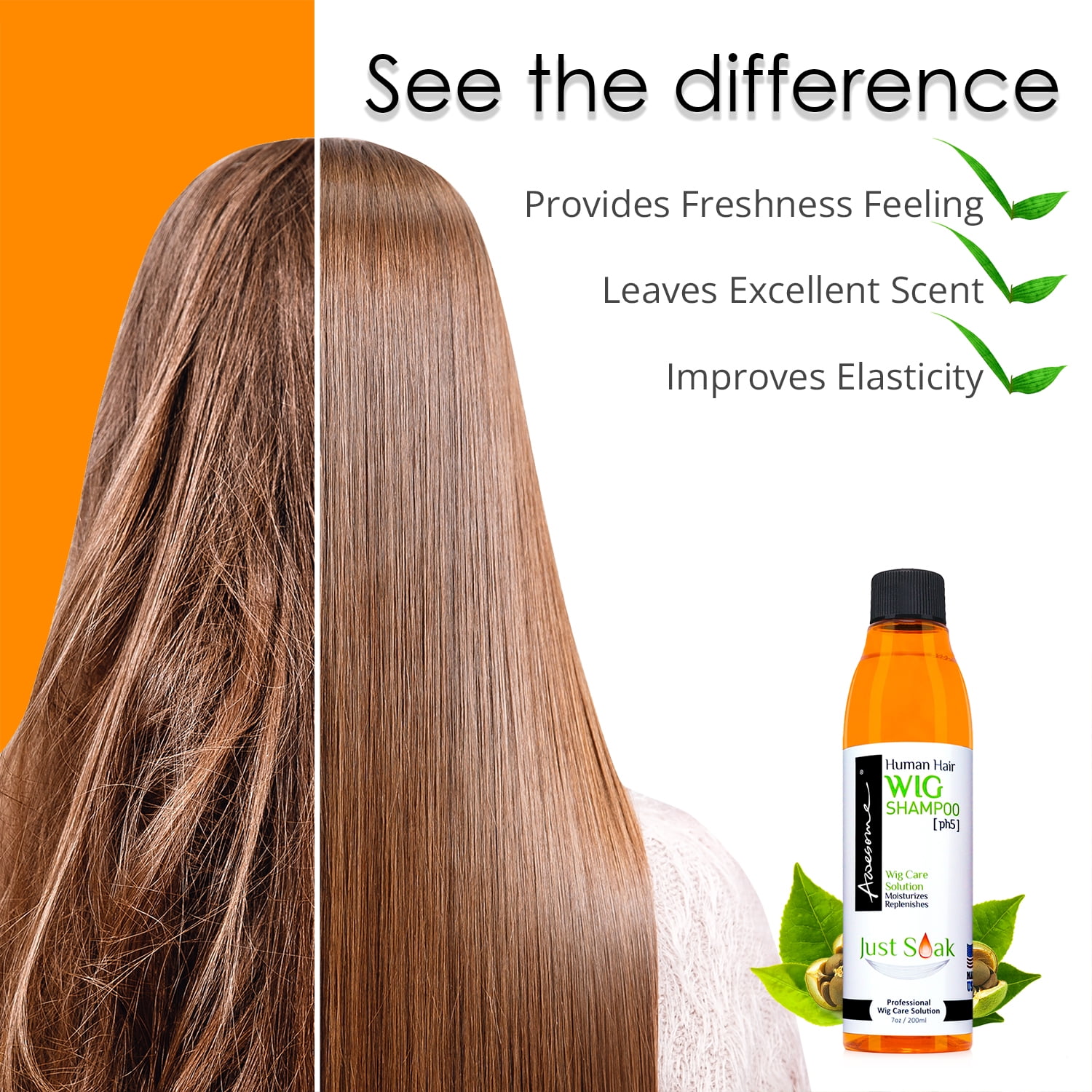 Human Hair Wig Care Set, Premium Shampoo & Leave in Conditioner Synthetic Wig Shampoo & Conditioner Set | Coconut Oil  main image 2