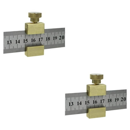 

Tmosphere Line Ruler Brass Limit Block for Architect Drafting Rulers Engineers Locators Stop Supplies Craftsmen Machinist with Ruler 2PCS