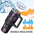 thumbnail image 5 of Psychedelic Halloween Pattern Tumbler with Handle and Lid,40oz Double Wall Vacuum Insulated Tumbler,Cups Gift for Women and Men, 5 of 7