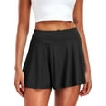 thumbnail image 5 of Cadmus Women's 2-in-1 High Waisted Pleated Skort with Pockets- Flowy A-Line Tennis Golf Skirt with Built-in Shorts,Black,XL, 5 of 7