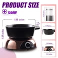 thumbnail image 4 of Artestia Swiss Design 2-QT Electric Fondue Pot for Cheese, 1500W Ceramic Chocolate Melting Pot with Adjustable Temperature, 6 Fondue Forks, White Cer, 4 of 9