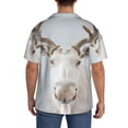thumbnail image 5 of Fotbe White Reindeer Portrait print Short Sleeve Button Down Shirts for Men Casual Summer Beach Wrinkle Free Shirt-Medium, 5 of 7