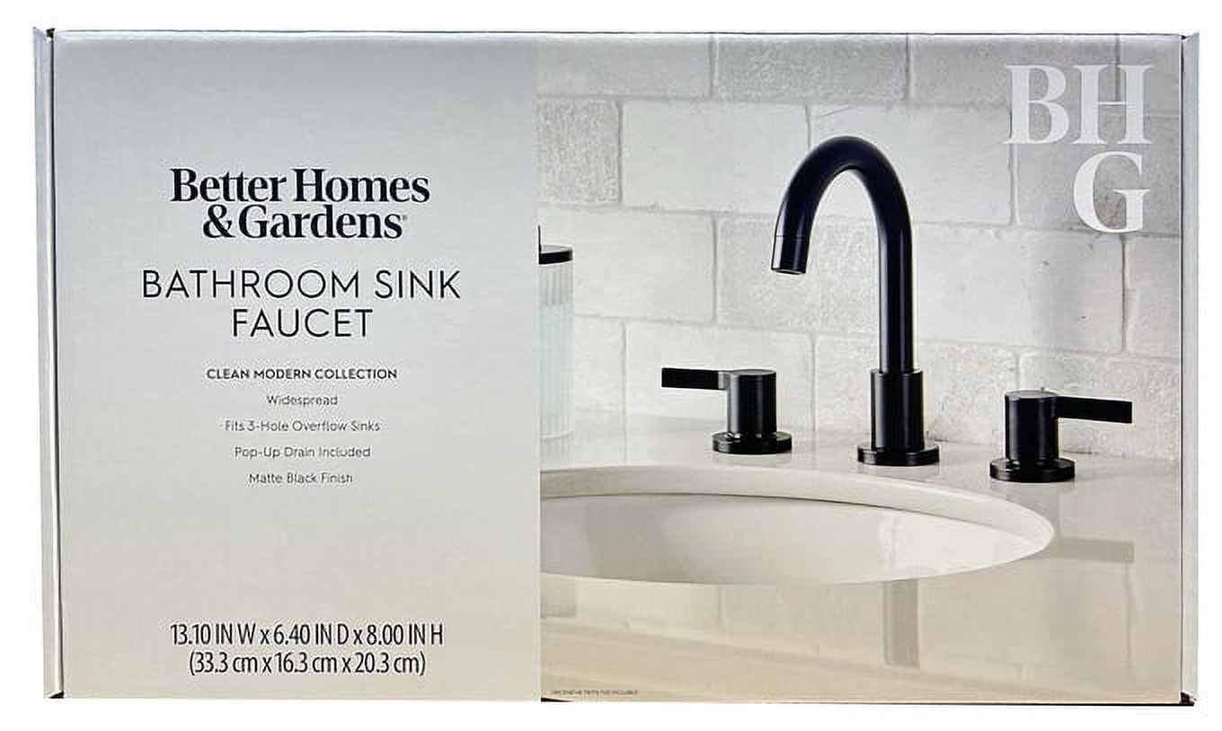Better Homes & Gardens 8" Widespread Bathroom Faucet in Matte Black