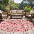 thumbnail image 4 of Round Rugs 5Ft, Boho Pink Floral Round Area Rug Washable Indoor Throw Carpet, Farmhouse Botanical Vintage Paisley Flower Soft Non Slip Circle Rug for Cabinet Bathroom Home Decor Aesthetic, 4 of 8
