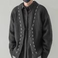 thumbnail image 3 of Suéter de manga larga para hombre, ropa popular coreana vintage, abrigos, novedad en sudaderas, jerséis, reseñas, cárdigan de punto original para hombre, 3 of 4