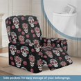 thumbnail image 4 of Renewold Skull Rose Extra Large Recliner Cover Soft Thick Sofa Protector 4 Pieces Reclining Sofa Slipcover Recliner Seat Cover with Elastic Bottom and Side Pocket, 4 of 8