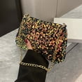 thumbnail image 5 of Purse for Women Shiny Sequin Glitter Evening Hand Bags Shoulder Bags for Women (Gold One Size), 5 of 6