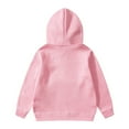 thumbnail image 4 of Sweat à Capuche pour Petites Filles, Fermeture Éclair, Taille 6, Imprimé Graphique, Manches Longues, Rose Doux, 4-5 Ans, 4 of 4