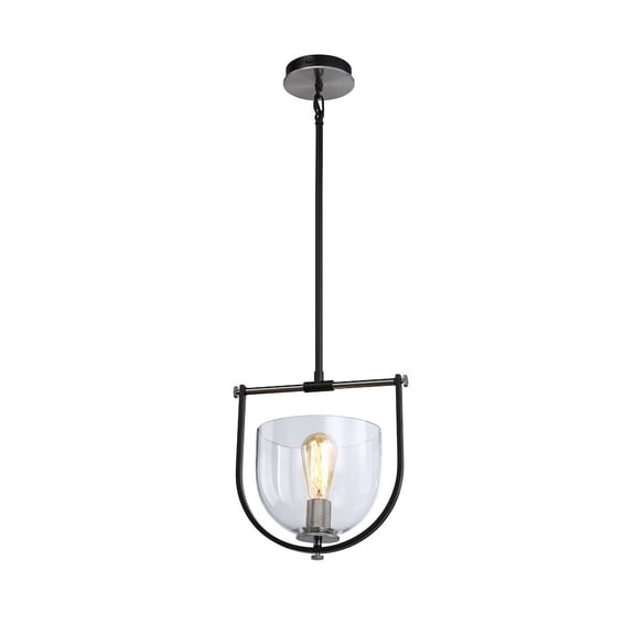Artcraft Lighting Cheshire Collection 1Light Pendant, Black & Nickel
