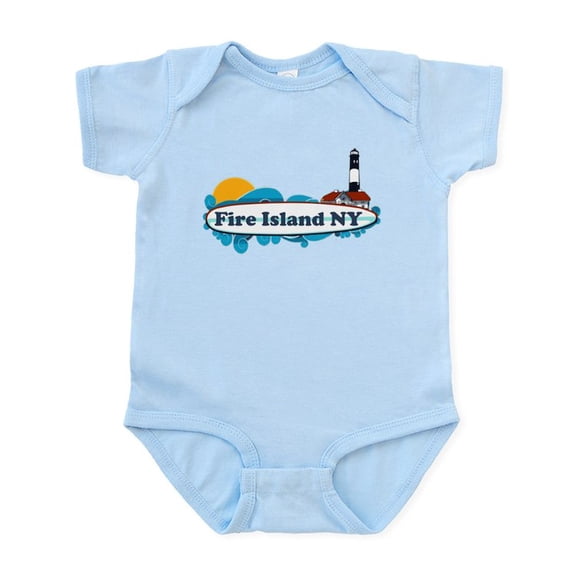 CafePress - Fire Island NY Surf Design Infant Bodysuit - Baby Light Bodysuit, Size Newborn - 24 Months