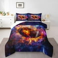thumbnail image 2 of Erosebridal Fire Rugby Bedding Comforter Set, Psychedelic Galaxy Comforter Sets , Teens Sport Reversible Down Comforter, Microfiber Bedroom Decor, 2pcs, 2 of 8