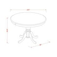 thumbnail image 3 of East West Furniture Hartland Round Wood Dining Table in Cream/Cherry, 3 of 3