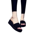 thumbnail image 5 of NOKIO Round Toe Shoes for Women Summer Wedges Sandals All Personality Heel Flip Flops Shoes Square&nbsp;Toe Sandals Fashion Holiday Shoes, 5 of 8