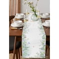 thumbnail image 4 of Table Runner Dresser Scarves 120 Inch Long, Spring Watercolor Flower Leaves Plant Linen Dining Table Runners Floral Botanical Foliage Butterfly Tabletop Scarf for Wedding Holiday Party Kitchen, 4 of 7